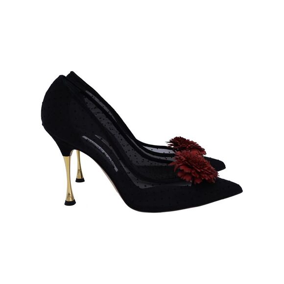 Manolo Blahnik Sohemias 105 Pointed-Toe Pumps in Black Mesh - Picture 1 of 7